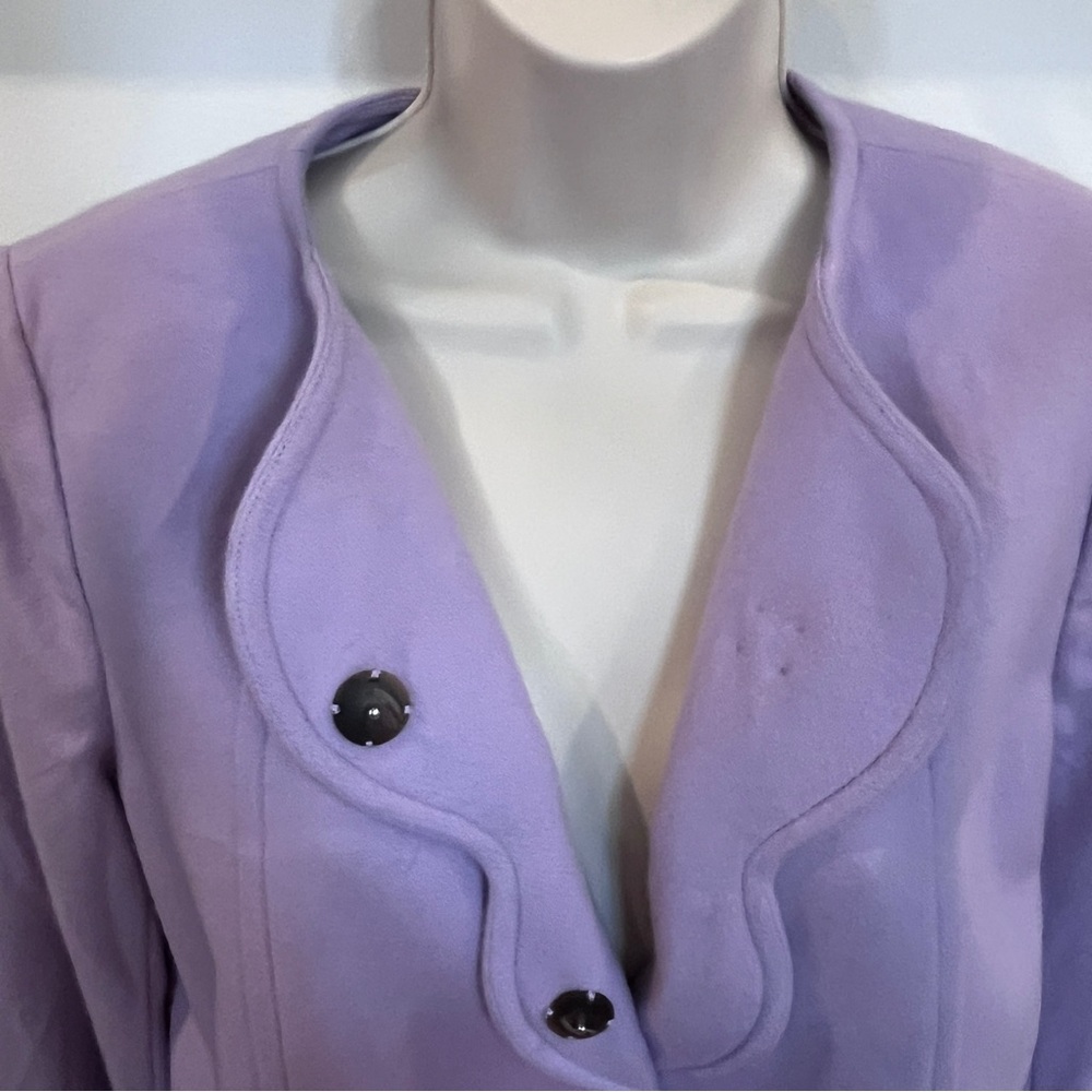 Talbots Wool Lavender Scalloped Classic Women's Old Money Jacket - Picture 5 of 15